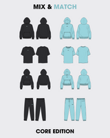 Oversized Cropped Hoodie - GRNK - Core Edition (Pitch Black)